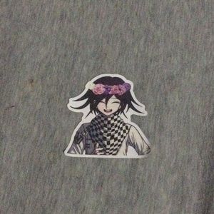 anime girl flower headband sticker